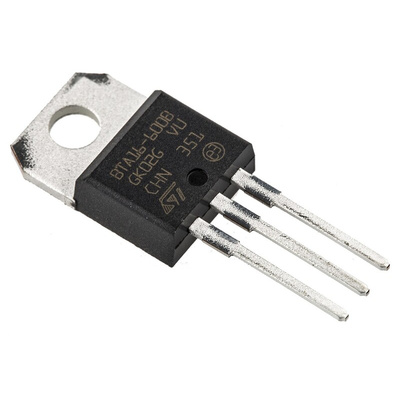 STMicroelectronics Through Hole, 3-pin, TRIAC, 600V, Gate Trigger 1.3V 600V
