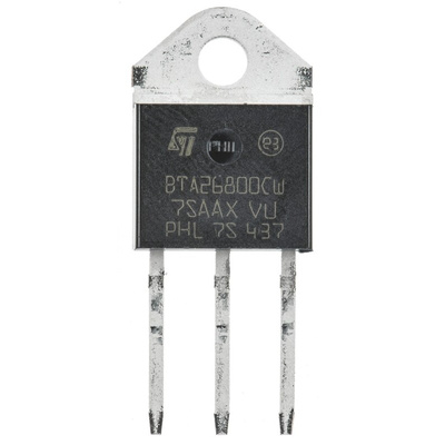 STMicroelectronics Through Hole, 3-pin, TRIAC, 800V, Gate Trigger 1.3V 800V