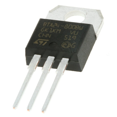STMicroelectronics Through Hole, 3-pin, TRIAC, 800V, Gate Trigger 1.3V 600V