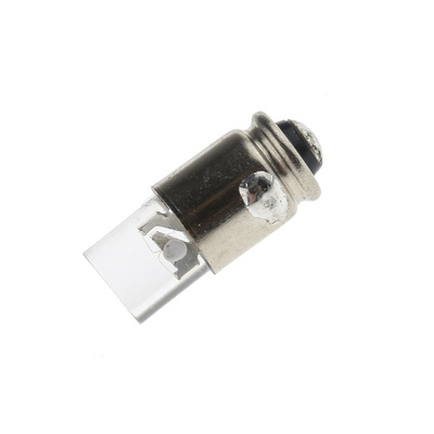 LED Reflector Bulb, Midget Groove, White, Single Chip, 4.9mm dia., 12V dc