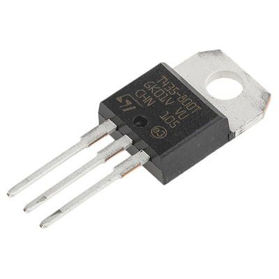 STMicroelectronics Through Hole, 3-pin, TRIAC, 800V, Gate Trigger 1.3V 800V