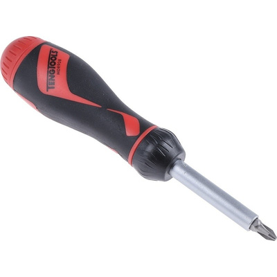 Teng Tools 1/4 in Hexagon Phillips, Pozidriv, Slotted Ratchet Screwdriver, 175 mm length