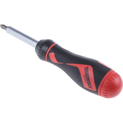 Teng Tools 1/4 in Hexagon Phillips, Pozidriv, Slotted Ratchet Screwdriver, 175 mm length