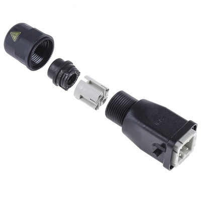 Han A Cable Mount Connector Connector Insert, Male, 3 Way, 10.0A, 230.0 V, 400.0 V
