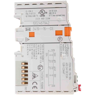 Wago CJ Series PLC I/O Module for Use with 750 Series, Digital