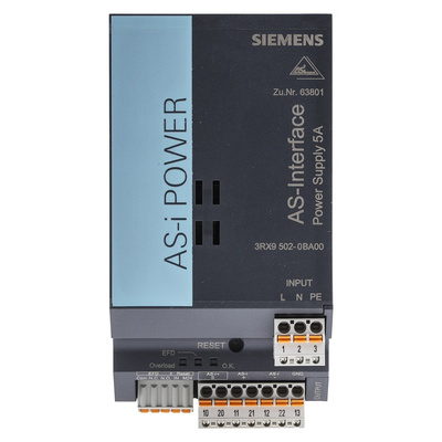 Siemens 3RX950 Series PLC Power Supply for Use with AS-I Power Supply Unit