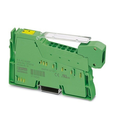 Phoenix Contact IB IL AO 2/U/BP-PAC Series Terminal Block, Analogue, 24 V dc