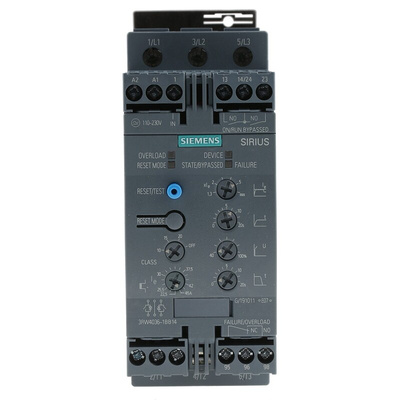 Siemens Soft Starter, Soft Start, 22 kW, 480 V ac, 3 Phase, IP20