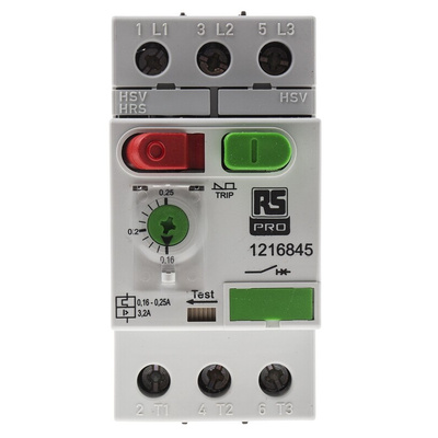 RS PRO 0.16 → 0.25 A Motor Protection Circuit Breaker