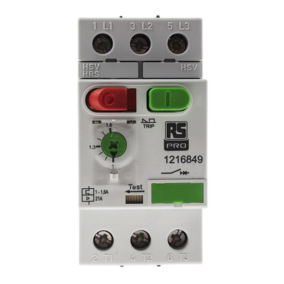 RS PRO 1 → 1.6 A Motor Protection Circuit Breaker