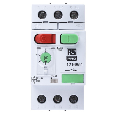 RS PRO 2.5 → 4 A Motor Protection Circuit Breaker