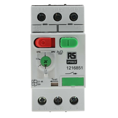 RS PRO 2.5 → 4 A Motor Protection Circuit Breaker