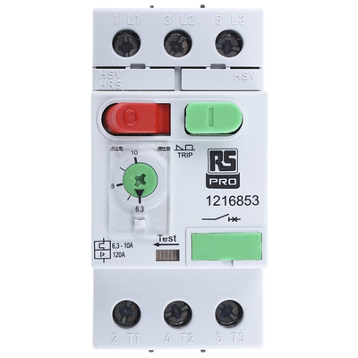 RS PRO 6.3 → 10 A Motor Protection Circuit Breaker
