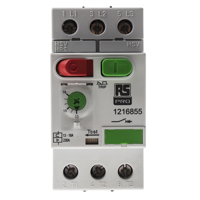 RS PRO 13 → 18 A Motor Protection Circuit Breaker