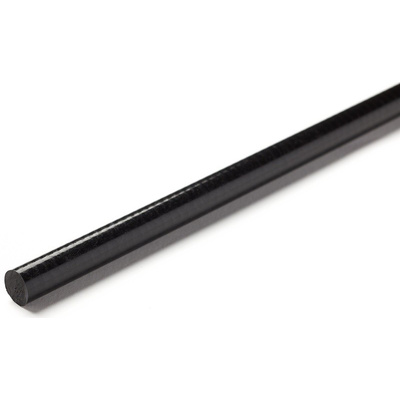 RS PRO Black Glass-Reinforced Plastic GRP Rod, 1m x 6mm Diameter