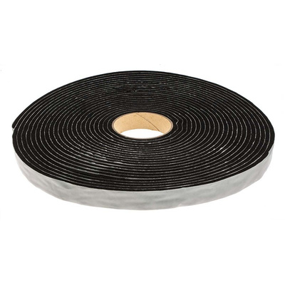RS PRO Black Foam Tape, 25mm x 15m, 6mm Thick