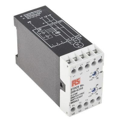 RS PRO Soft Starter, Soft Start, 2.2 kW, 400 V ac, 3 Phase, IP20