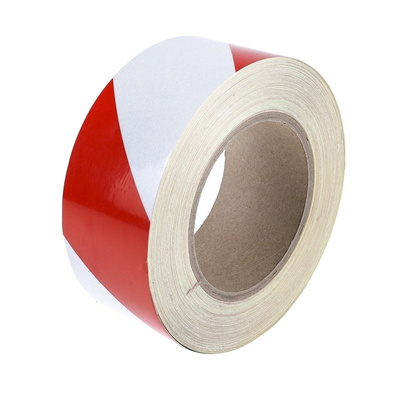 RS PRO Red/White High Visibility Tape 50mm x 25m