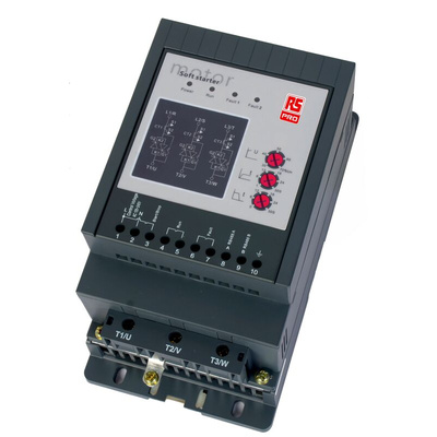 RS PRO Soft Starter, Soft Start, 1.5kW @ 400Vac, 187 → 575 V ac, 3 Phase, IP42, 3.0 Amps