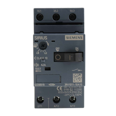 Siemens 2.2 → 3.2 A SIRIUS Motor Protection Circuit Breaker