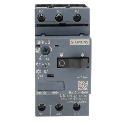 Siemens 4.5 → 6.3 A SIRIUS Motor Protection Circuit Breaker, 690 V