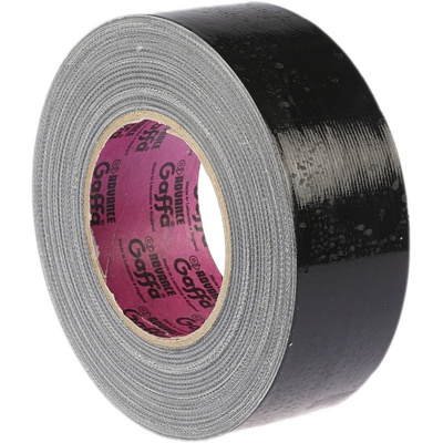 Advance Tapes AT202 Black Gloss Gaffa Tape, 50mm x 50m, 0.22mm Thick