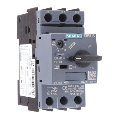 Siemens 0.9 → 1.25 A SIRIUS Motor Protection Circuit Breaker, 690 V