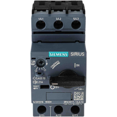 Siemens 1.1 → 1.6 A SIRIUS Motor Protection Circuit Breaker
