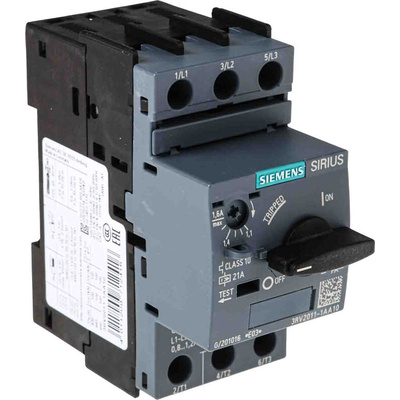 Siemens 1.1 → 1.6 A SIRIUS Motor Protection Circuit Breaker