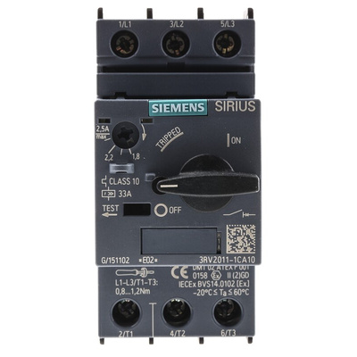 Siemens 1.8 → 2.5 A SIRIUS Motor Protection Circuit Breaker, 690 V