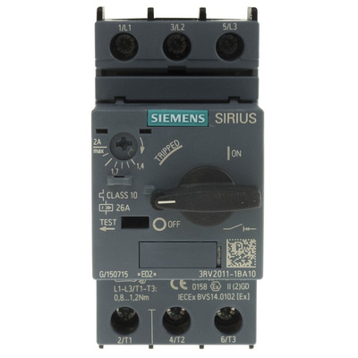 Siemens 1.4 → 2 A SIRIUS Motor Protection Circuit Breaker, 690 V