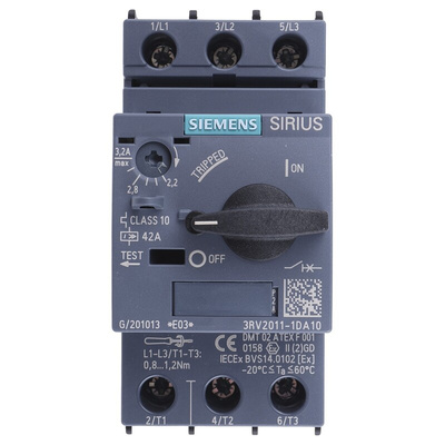 Siemens 2.2 → 3.2 A SIRIUS Motor Protection Circuit Breaker