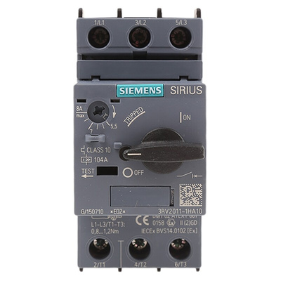 Siemens 5.5 → 8 A SIRIUS Motor Protection Circuit Breaker, 690 V