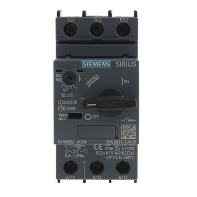Siemens 7 → 10 A SIRIUS Motor Protection Circuit Breaker, 690 V