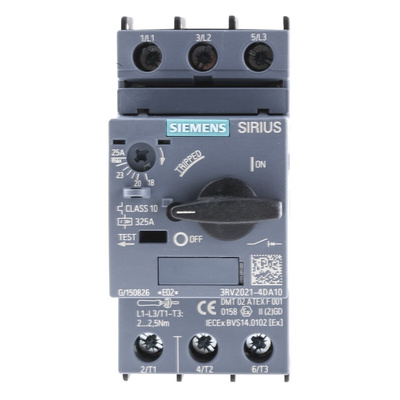 Siemens 20 → 25 A SIRIUS Motor Protection Circuit Breaker, 20 → 690 V