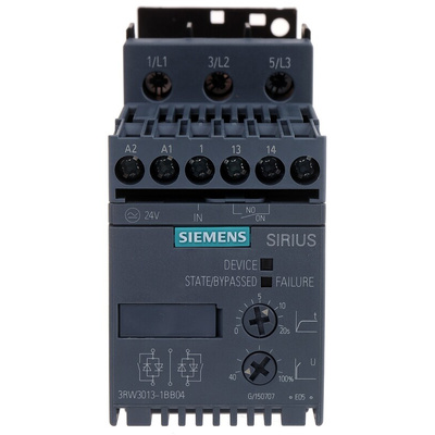 Siemens Soft Starter, Soft Start, 1.5 kW, 400 V ac, 3 Phase, IP20