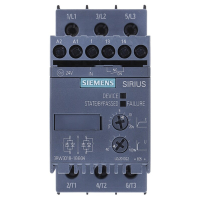 Siemens Soft Starter, Soft Start, 7.5 kW, 400 V ac, 3 Phase, IP20