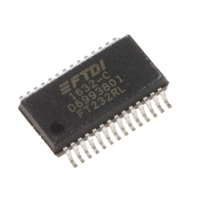 FTDI Chip Multiprotocol Transceiver 28-Pin SSOP, FT232RL-REEL