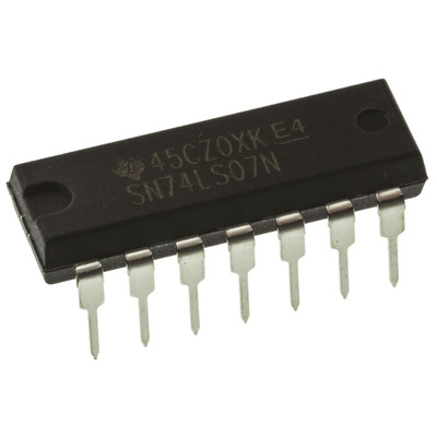 Texas Instruments SN74LS07N Hex-Channel Buffer & Line Driver, Open Collector, 14-Pin PDIP