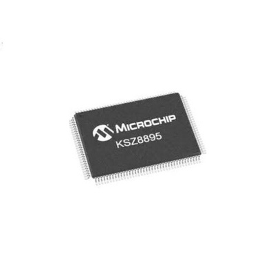 Microchip KSZ8895RQXI, Ethernet Switch IC, 100Mbps MII, RMII, 128-Pin PQFP