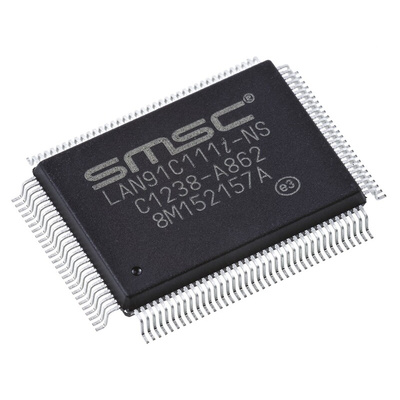 Microchip LAN91C111I-NS, Ethernet Controller, 10Mbps MII, ISA, 3.3 V, 128-Pin QFP
