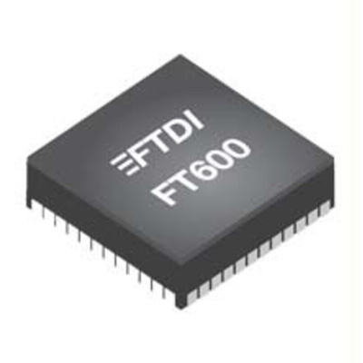 FTDI Chip FT600Q-B-T, USB Bridge IC, 2-Channel, 480 Mbps, 5Gbit/s, USB 2.0, USB 3.0, 3.3 V, 56-Pin QFN