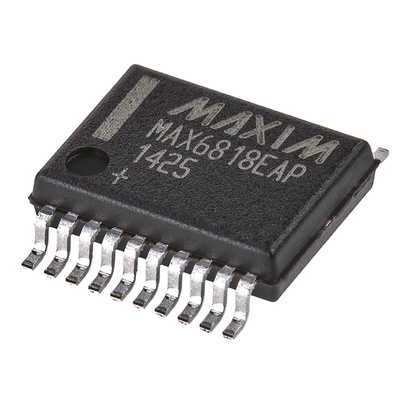 Maxim Integrated MAX6818EAP+, Bounce Eliminator Circuit, 8-Channel, 2.7 V to 5.5 V, 20-Pin SSOP