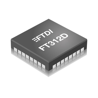 FTDI Chip FT312D-32Q1C-T, USB Controller, 3.3 V, 32-Pin QFN