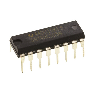 Texas Instruments SN74HC595N 8-stage Through Hole Shift Register HC, 16-Pin PDIP