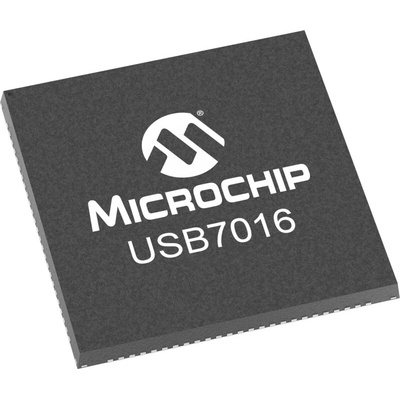 Microchip USB7016/KDX, USB Controller, 480/12/1.5/5000Mbps, USB 2.0, USB 3.2, 3.3 V, 100-Pin VQFN