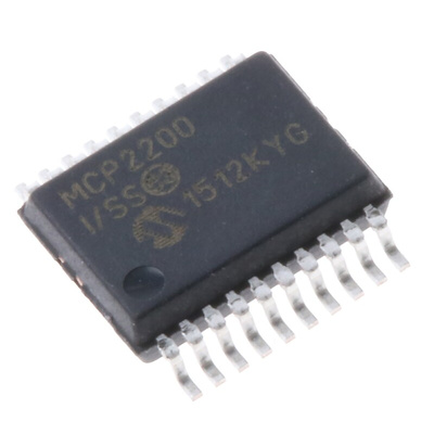 Microchip MCP2200-I/SS, USB Controller, 12Mbps, USB 2.0, 5.5 V, 20-Pin SSOP