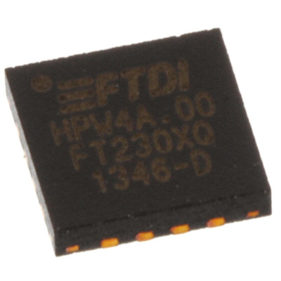 FTDI Chip UART RS232, RS422, RS485, SIE, UART 16-Pin QFN, FT230XQ-R