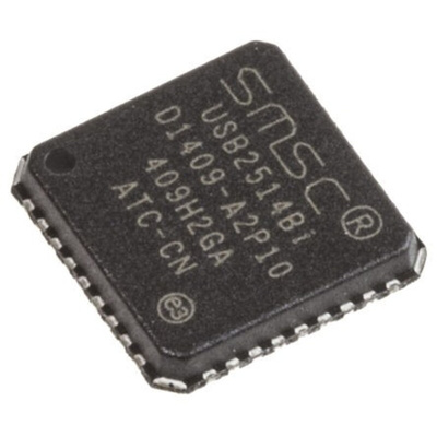 Microchip USB2514BI-AEZG, USB Controller, 480Mbps, USB 2.0, 3.3 V, 36-Pin QFN