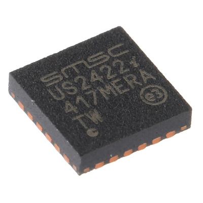 Microchip USB2422-I/MJ, USB Controller, 480Mbps, USB 2.0, 3 to 3.6 V, 24-Pin SQFN